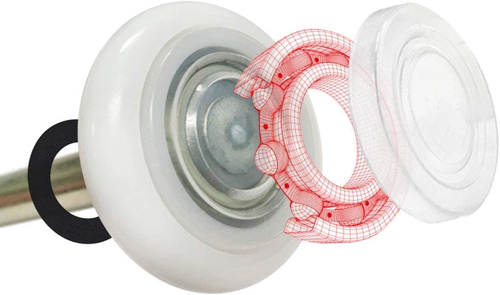Garage Door 2" Nylon Roller 7 inch stem (single roller)