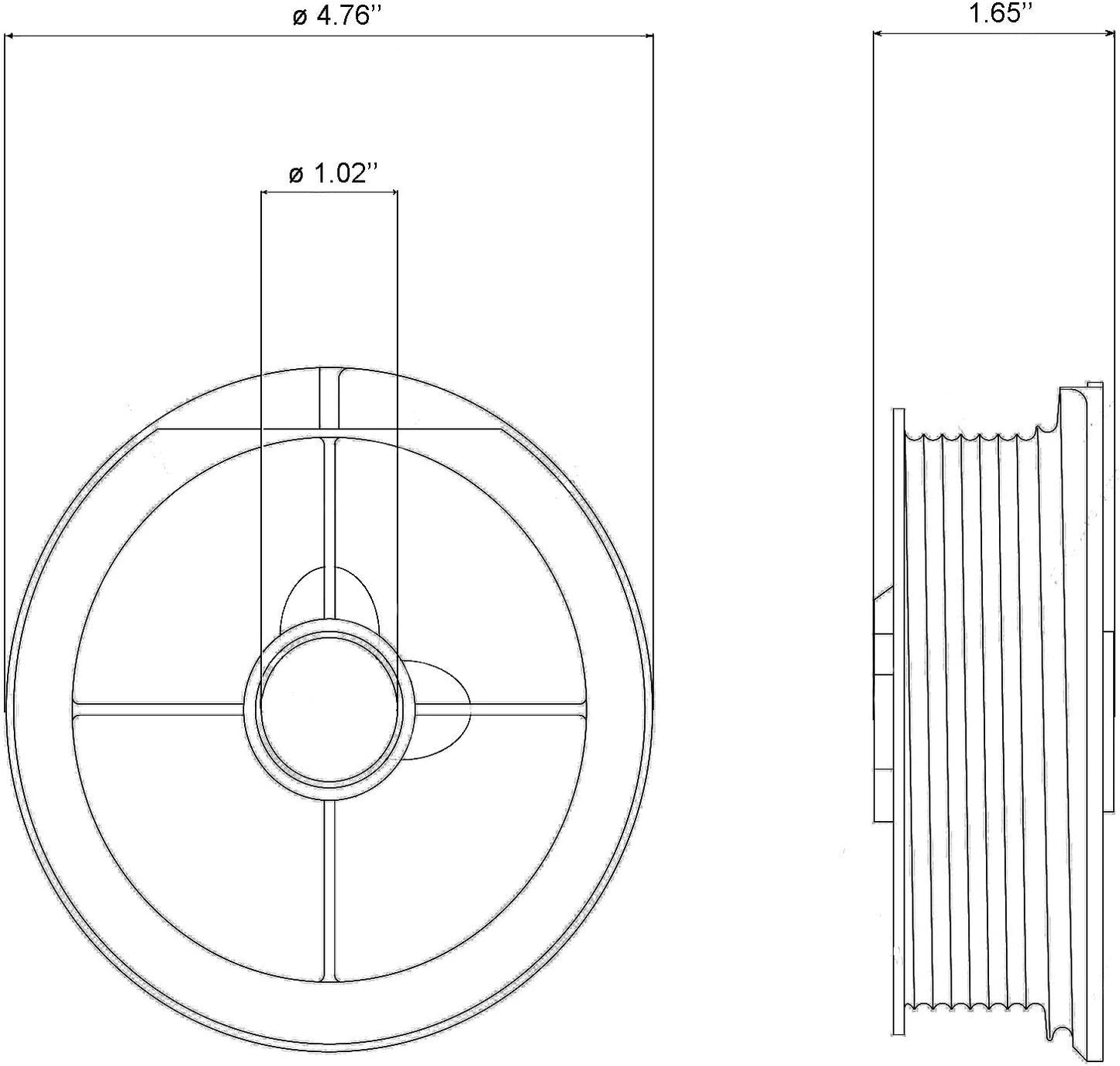 Garage Door Drum Pair for Holding Cables on 6'-8' Tall Doors
